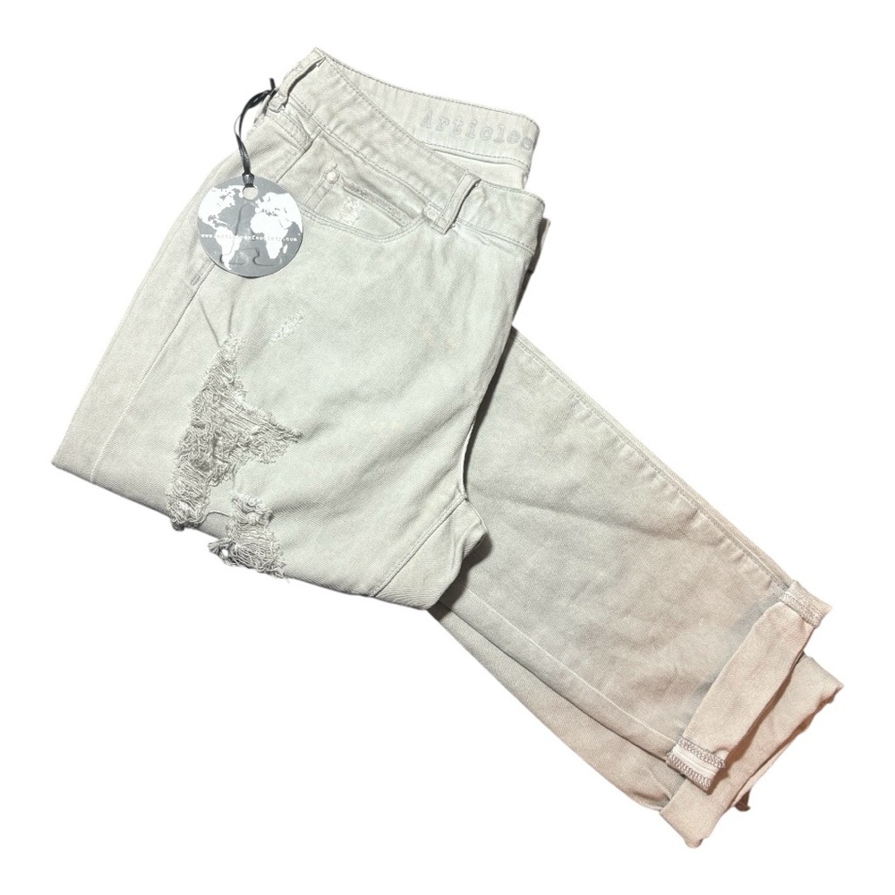 ARTICLES OF SOCIETY Grey Distressed Boyfriend Jeans